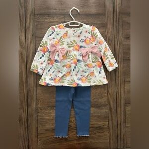24 month/2T Mud Pie Floral Tunic with Leggings